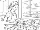 Artistic Baker Coloring Page  sketch template