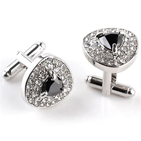 Luxury Cufflinks For Mens And Women Zircon Black Purple White Crystal ...