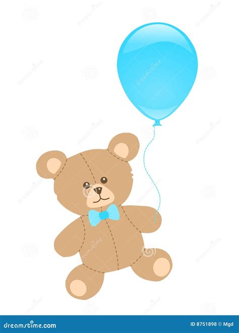 Teddy Bear With Blue Balloon Royalty Free Stock Photos - Image: 8751898