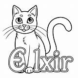 Elixir Black Cat coloring pages  Coloring Fun Zone sketch template