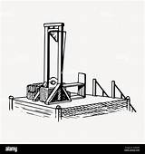 Guillotine clipart Vintage Executing Apparatus Illustration Vector  sketch template