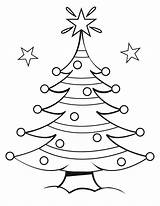 Simple Christmas Tree Coloring Pages sketch template