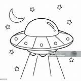 Ufo Coloring Page For Kids Stock Illustration  Download Image Now sketch template