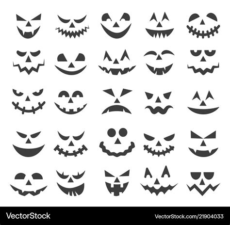 Halloween ghost faces set Royalty Free Vector Image