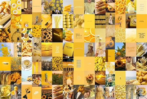 Yellow Collage Kit Yellow/white Aesthetic Wall Collage Kit, aesthetic yellow HD wallpaper | Pxfuel