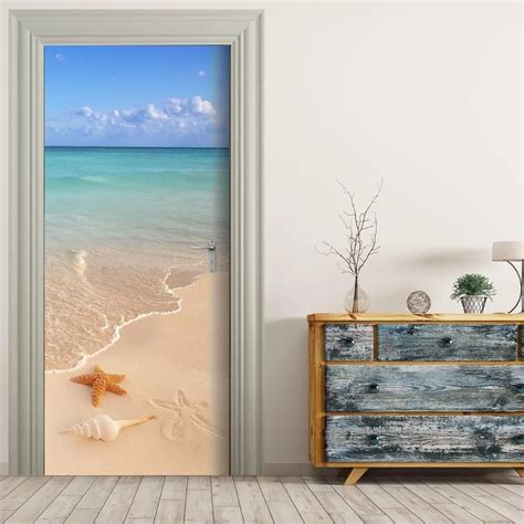 Free shipping 3D beach starfish Door Wall Stickers Bedroom Home Decor ...