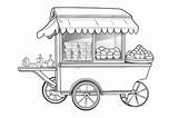 Premium Photo  Food cart Isolated coloring Page For Kids sketch template