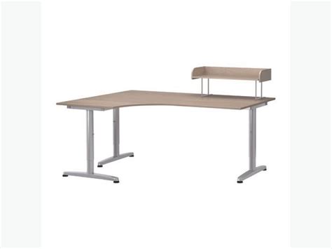 Ikea GALANT Corner Desk Left with Top Shelf - Gray, Silver