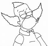 Simpsons Coloring Pages Krusty The Clown sketch template