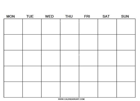 Free Printable Calendar Blank