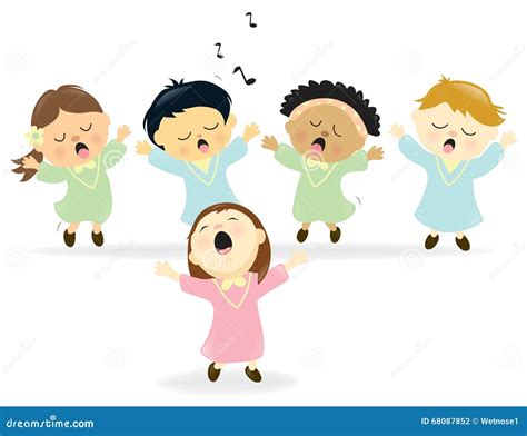 Choir Singing Praise Vector Illustration | CartoonDealer.com #29353584