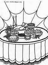 Thanksgiving Feast Coloring Sheet sketch template