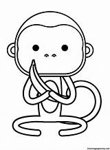 Cute Cartoon Monkey Coloring Page  Free Printable Coloring Pages sketch template
