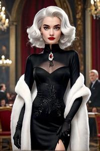 Cruella All Black Outfit Free Face Swap ID:2092930