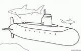 Coloring Page  Submarine sketch template