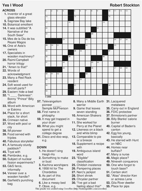 Free Printable Large Print Crossword Puzzles - Printable Crossword Puzzles