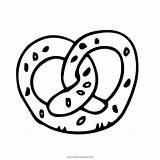 Pretzel Coloring Page Sketch sketch template