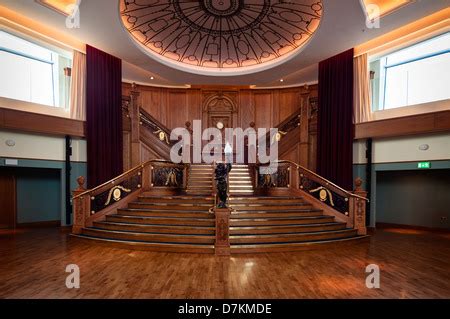 A replica of The Titanic's Grand Staircase at the Titanic Belfast ...