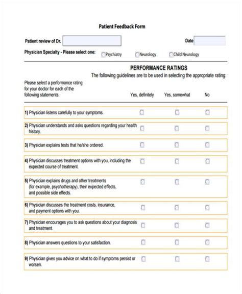 FREE 8+ Patient Feedback Forms in PDF | MS Word