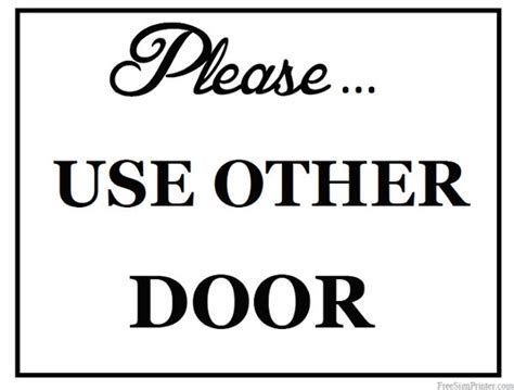 Printable Use Other Door Sign | Door signs, Printable signs, Door signage