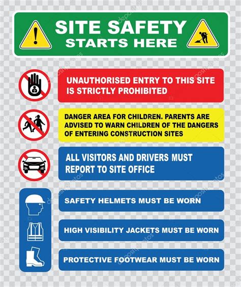 Industrial, construction site safety signs Stock Vector Image by ...