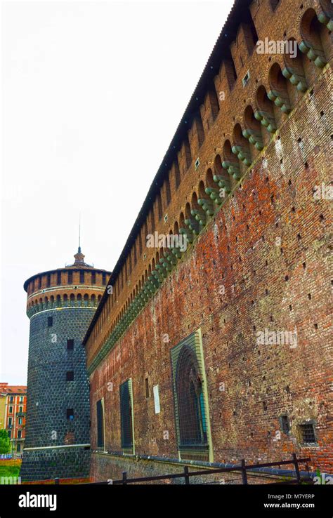 Sforza 's castle in milan Stock Photo - Alamy