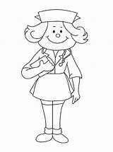 Happy Nurse Coloring Page  Free Printable Pages sketch template