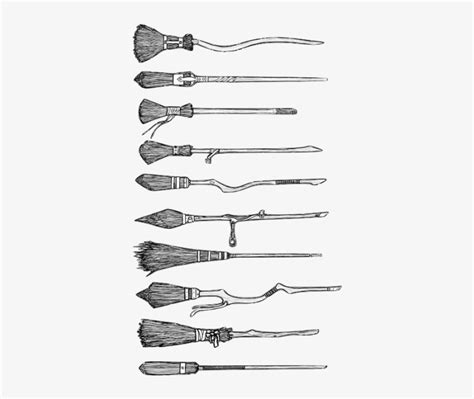 Brooms Transparent - Harry Potter Broomstick Drawing - 412x621 PNG Download - PNGkit