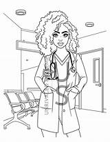 Woman Doctor Coloring Page Pages sketch template
