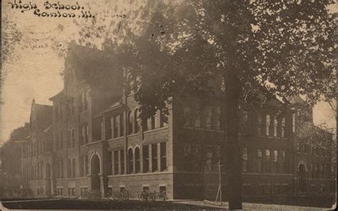 High School Canton, IL Postcard