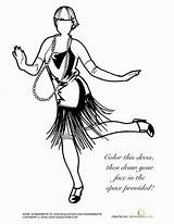 Coloring Page In The Roaring Twenties Flappers Pages sketch template