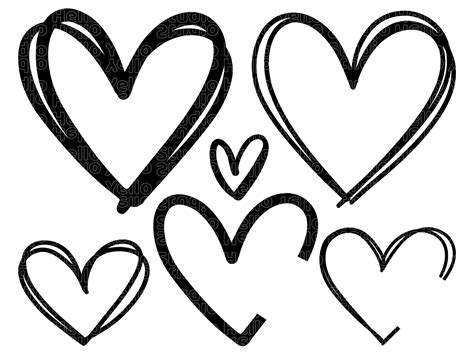 Art & Collectibles Heart Svg Cute Heart Svg Sketch Heart Svg Love Svg ...