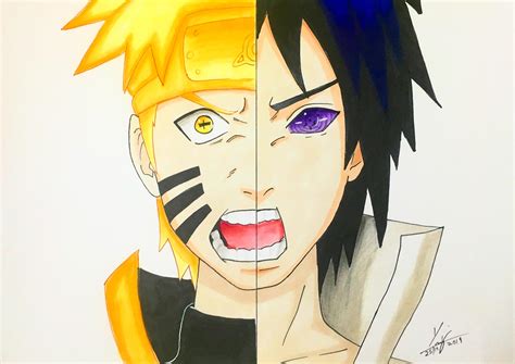 Naruto and sasuke drawing. It was tough but I am happy with the results : r/Naruto