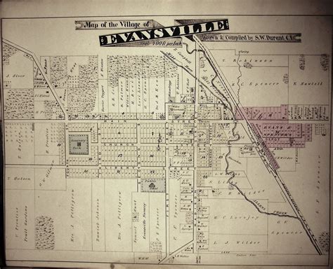 1873 Evansville Village Map