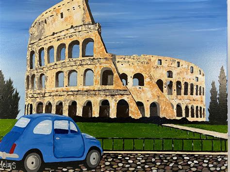 Roman Colosseum Painting Italian Art Travel Art | Etsy