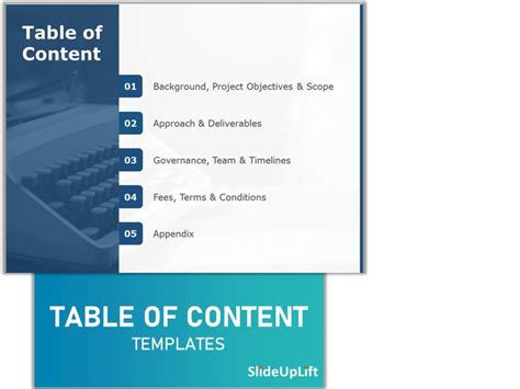 Table Of Content PowerPoint Templates | SlideUpLift | Table of contents ...