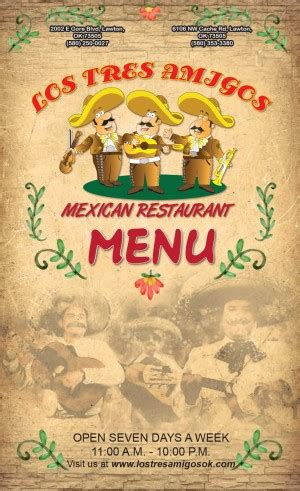 Menu | Los Tres Amigos Mexican Restaurant