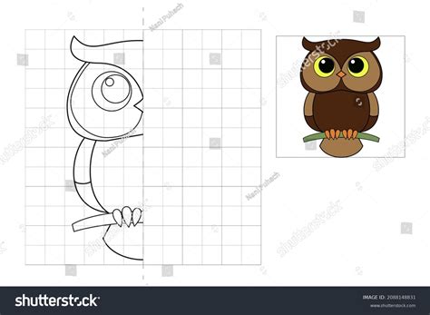 Complete Picture Coloring Owl Game Kids Stock Vector (Royalty Free ...