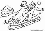 Sledding Coloring Sheets sketch template