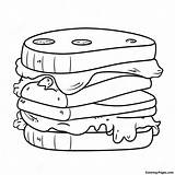 Cheesy Sandwich Coloring Page  Pagescom sketch template