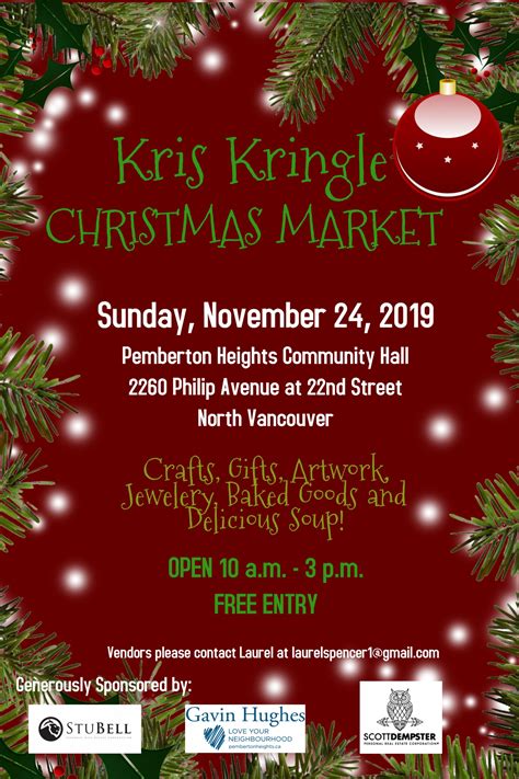 2019 Kris Kringle Christmas Market – Pemberton Heights Community