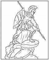 Printable Spartan Warrior coloring Sheet sketch template