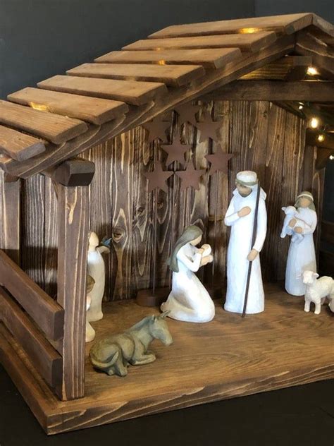 New Size Large Wood Nativity Stable / Creche/Manger | Etsy | Nativity stable, Christmas nativity ...