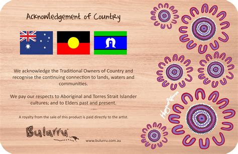 Acknowledgement of Country - 287mm x 187mm — Bulurru Shop