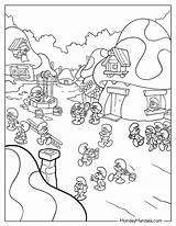 Coloring Smurf Page Brainy And Grouchy sketch template