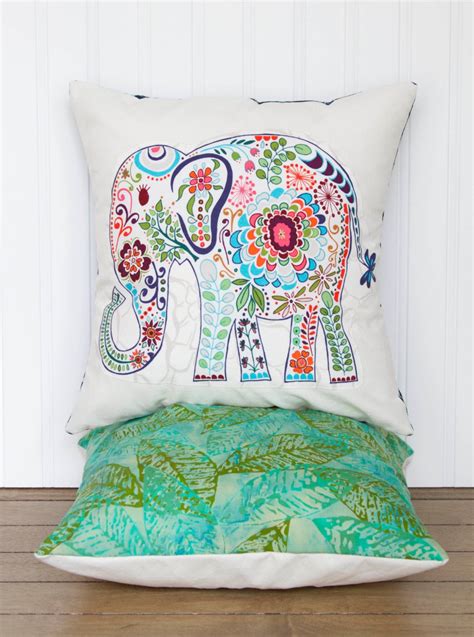 Elephant Pillow 12x12 Decorative Throw Pillow