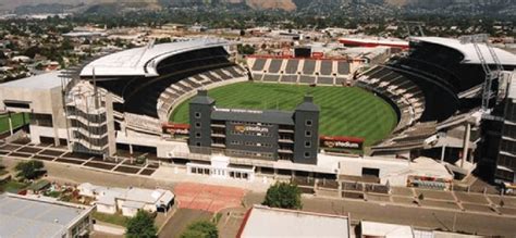 Lancaster Park stadium prior to the earthquakes looking south. Deans... | Download Scientific ...