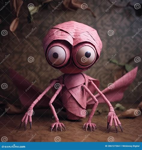 Fictional Insect Style Character Made with Paper Mache Style. Stock Illustration - Illustration ...