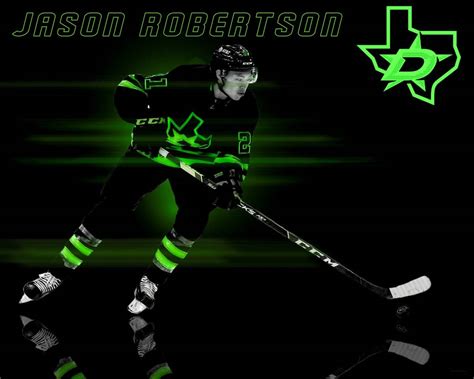 Download Jason Robertson Dallas Stars Player Poster Wallpaper | Wallpapers.com