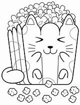 Popcorn Coloring Pages Pop Corn Outline Clipart Movie Bowl Box  sketch template